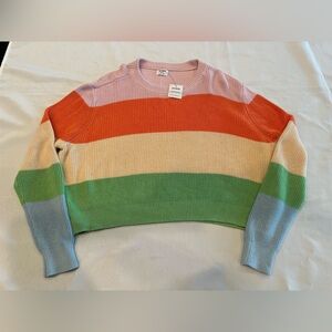 NWT Cotton On Multicolor Striped Crew Neck Sweater Size Medium